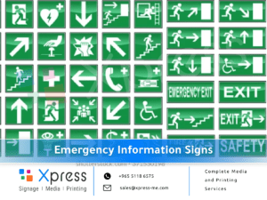 Emergency information sign Kuwait